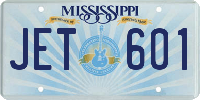 MS license plate JET601
