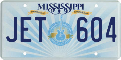 MS license plate JET604