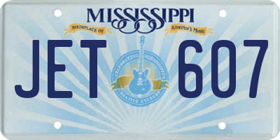 MS license plate JET607