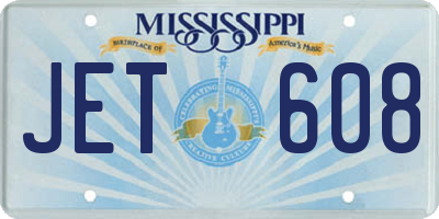 MS license plate JET608