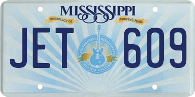 MS license plate JET609