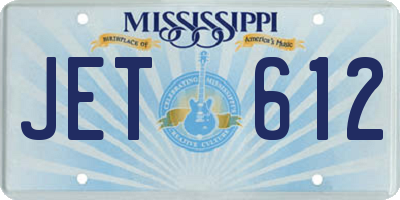 MS license plate JET612