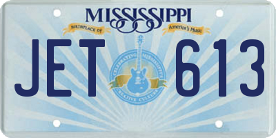 MS license plate JET613