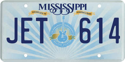 MS license plate JET614