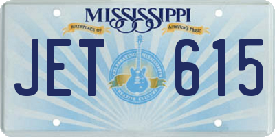 MS license plate JET615