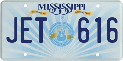 MS license plate JET616