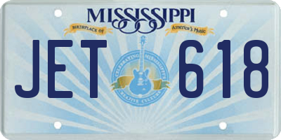 MS license plate JET618