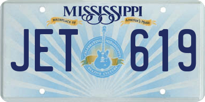 MS license plate JET619