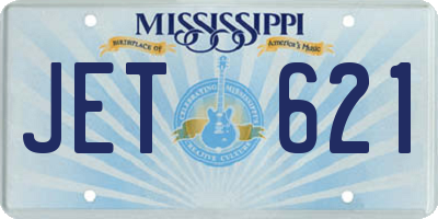 MS license plate JET621