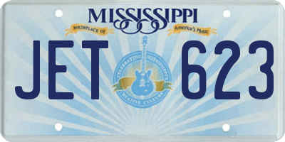 MS license plate JET623