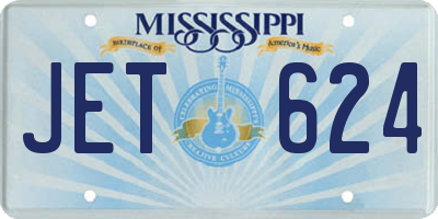 MS license plate JET624