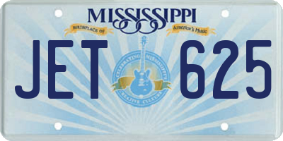 MS license plate JET625