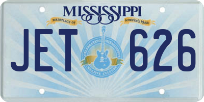 MS license plate JET626