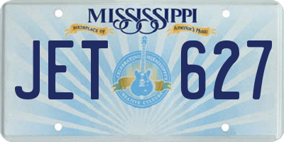 MS license plate JET627