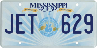 MS license plate JET629