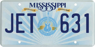 MS license plate JET631