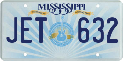 MS license plate JET632