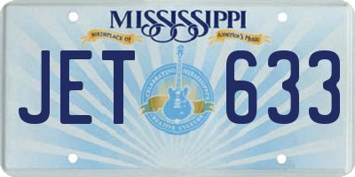 MS license plate JET633