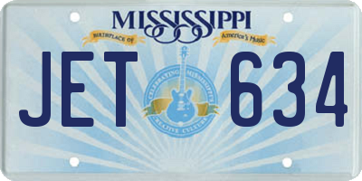 MS license plate JET634