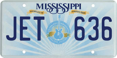 MS license plate JET636