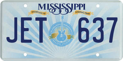 MS license plate JET637