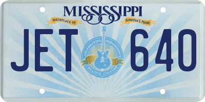 MS license plate JET640