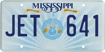 MS license plate JET641