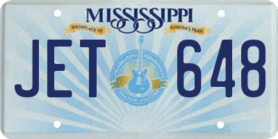 MS license plate JET648