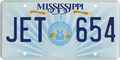 MS license plate JET654
