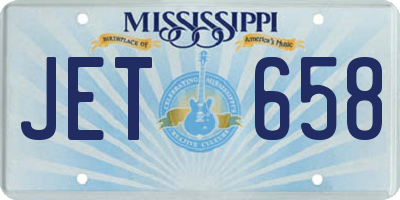 MS license plate JET658