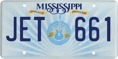 MS license plate JET661