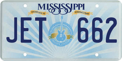 MS license plate JET662