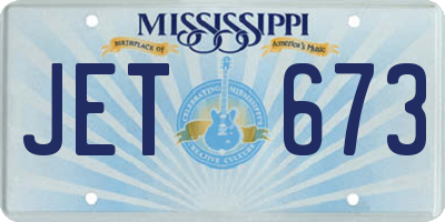 MS license plate JET673