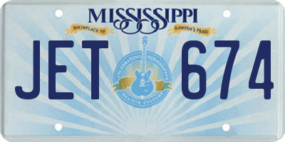 MS license plate JET674