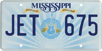 MS license plate JET675