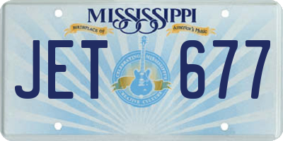 MS license plate JET677