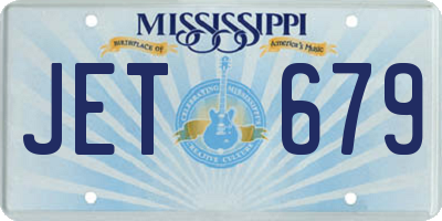 MS license plate JET679