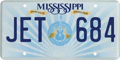 MS license plate JET684