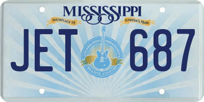 MS license plate JET687