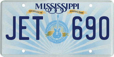 MS license plate JET690