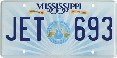 MS license plate JET693