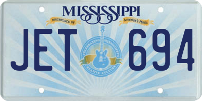 MS license plate JET694