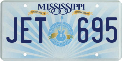 MS license plate JET695