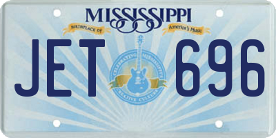 MS license plate JET696