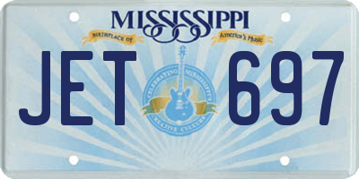 MS license plate JET697