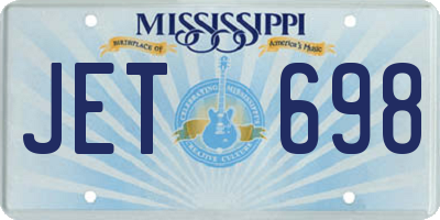 MS license plate JET698