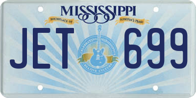 MS license plate JET699