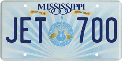 MS license plate JET700