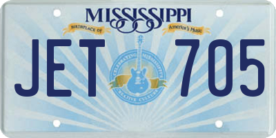 MS license plate JET705