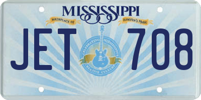 MS license plate JET708